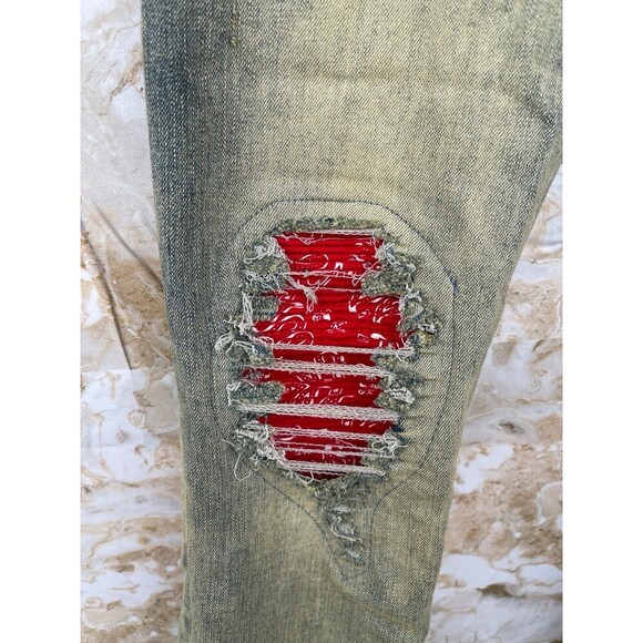Amiri  antique indigo bandana patch jeans size 32 - Picture 6 of 12